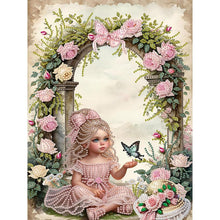 Load image into Gallery viewer, Girl In Flower Garden 30*40CM(Canvas) Partial Special Shaped Drill Diamond Painting