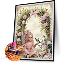 Load image into Gallery viewer, Girl In Flower Garden 30*40CM(Canvas) Partial Special Shaped Drill Diamond Painting