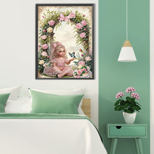 Load image into Gallery viewer, Girl In Flower Garden 30*40CM(Canvas) Partial Special Shaped Drill Diamond Painting