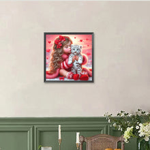 Load image into Gallery viewer, Girl With Heart And White Tiger 40*40CM(Canvas) Full Round Drill Diamond Painting