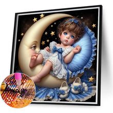 Load image into Gallery viewer, Girl In Pajamas And The Moon 40*40CM(Canvas) Full Round Drill Diamond Painting