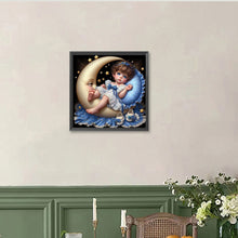 Load image into Gallery viewer, Girl In Pajamas And The Moon 40*40CM(Canvas) Full Round Drill Diamond Painting