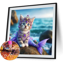 Load image into Gallery viewer, Mermaid Cat 30*30CM(Canvas) Full Round Drill Diamond Painting