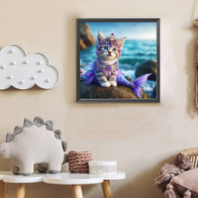 Load image into Gallery viewer, Mermaid Cat 30*30CM(Canvas) Full Round Drill Diamond Painting