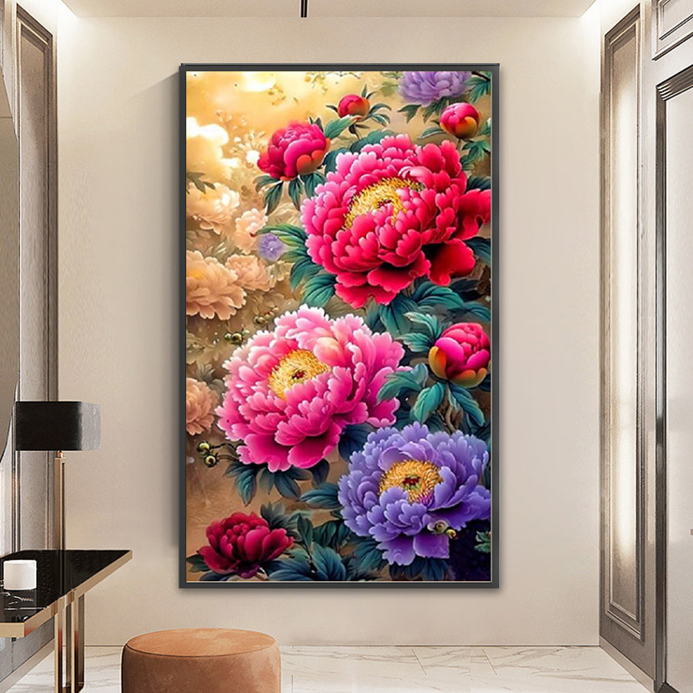 Blooming Prosperity & Gorgeous Colors - Full 11CT Stamped Cross Stitch - Bead Embroidery 60x105CM/23.62x41.34in