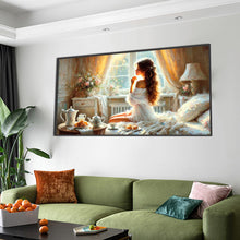 Load image into Gallery viewer, The Woman Eating Breakfast 70*40CM(Picture) Full Square Drill Diamond Painting