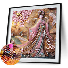 Load image into Gallery viewer, Japanese Geisha Beauty 30*30CM(Canvas) Partial Special Shaped Drill Diamond Painting