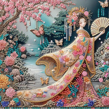 Load image into Gallery viewer, Japanese Geisha Beauty 30*30CM(Canvas) Partial Special Shaped Drill Diamond Painting