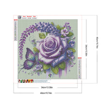 Load image into Gallery viewer, Purple Rose Butterfly 40*40CM(Canvas) Full Round Drill Diamond Painting