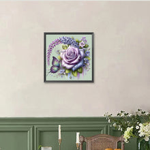 Load image into Gallery viewer, Purple Rose Butterfly 40*40CM(Canvas) Full Round Drill Diamond Painting