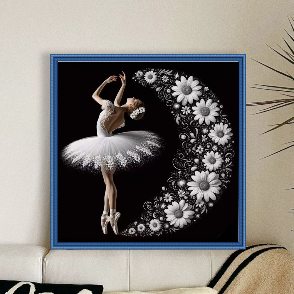 Ballet Girl - Full 14CT Stamped Cross Stitch 40x40CM - Huacan