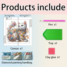 Load image into Gallery viewer, White Cat 30*30CM(Canvas) Partial Special Shaped Drill Diamond Painting