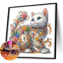 Load image into Gallery viewer, White Cat 30*30CM(Canvas) Partial Special Shaped Drill Diamond Painting