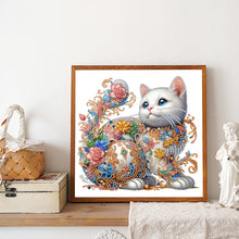 Load image into Gallery viewer, White Cat 30*30CM(Canvas) Partial Special Shaped Drill Diamond Painting