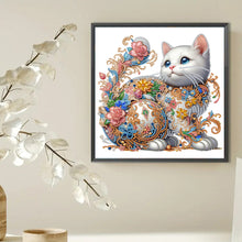 Load image into Gallery viewer, White Cat 30*30CM(Canvas) Partial Special Shaped Drill Diamond Painting
