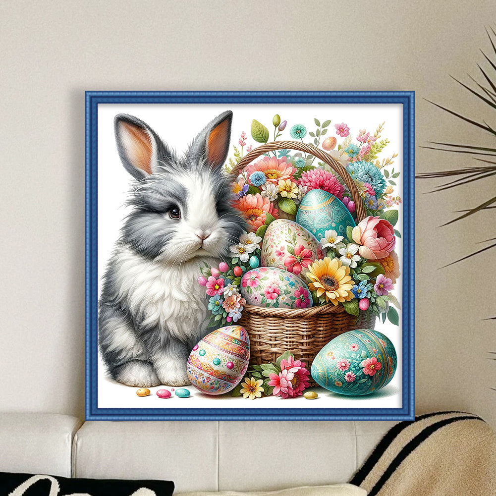 Easter Rabbit - Full 11CT Stamped Cross Stitch 40x40CM - Yishu