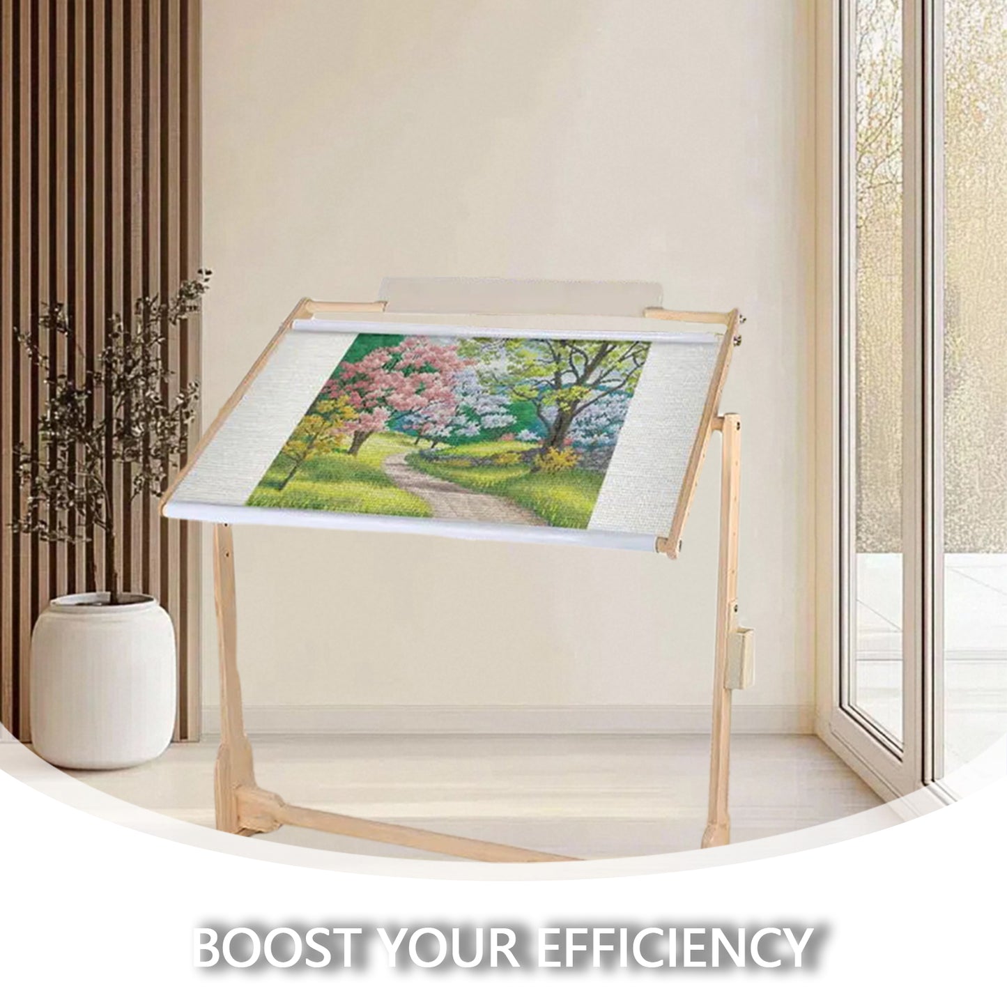 Adjustable Height Wooden Embroidery Stand Cross Stitch Embroidery Frame