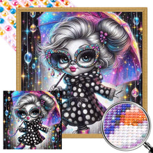 Load image into Gallery viewer, Partial AB - Black And White Girl With An Umbrella 40*40CM(Picture) Full Round Drill Diamond Painting