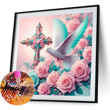 Load image into Gallery viewer, Cross Rose White Dove 40*40CM(Canvas) Full Round Drill Diamond Painting