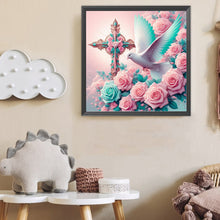 Load image into Gallery viewer, Cross Rose White Dove 40*40CM(Canvas) Full Round Drill Diamond Painting