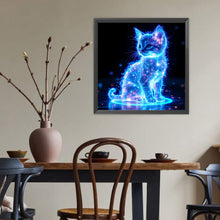 Load image into Gallery viewer, Geometric Fluorescent Cat 40*40CM(Canvas) Full Round Drill Diamond Painting