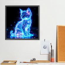 Load image into Gallery viewer, Geometric Fluorescent Cat 40*40CM(Canvas) Full Round Drill Diamond Painting