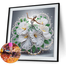 Load image into Gallery viewer, Dancing Girl In A Beautiful Skirt 30*30CM(Canvas) Partial Special Shaped Drill Diamond Painting