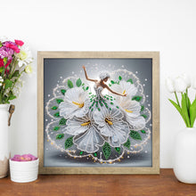 Load image into Gallery viewer, Dancing Girl In A Beautiful Skirt 30*30CM(Canvas) Partial Special Shaped Drill Diamond Painting