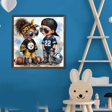 Load image into Gallery viewer, Pittsburgh Steel Girl And Boy 40*40CM(Canvas) Full Round Drill Diamond Painting