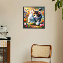 Load image into Gallery viewer, Cat And Bunny 30*30CM(Canvas) Full Round Drill Diamond Painting