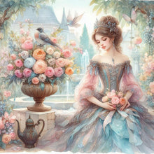 Load image into Gallery viewer, Rococo Girl And Flower 40*40CM(Canvas) Full Round Drill Diamond Painting