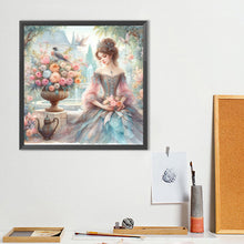 Load image into Gallery viewer, Rococo Girl And Flower 40*40CM(Canvas) Full Round Drill Diamond Painting