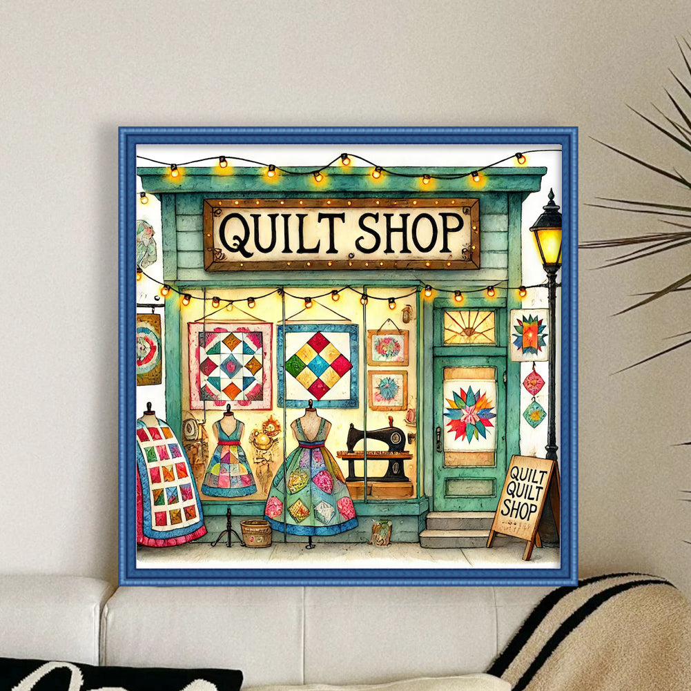 Sewing Shop - Full 14CT Counted Cross Stitch 40x40CM - Yishu