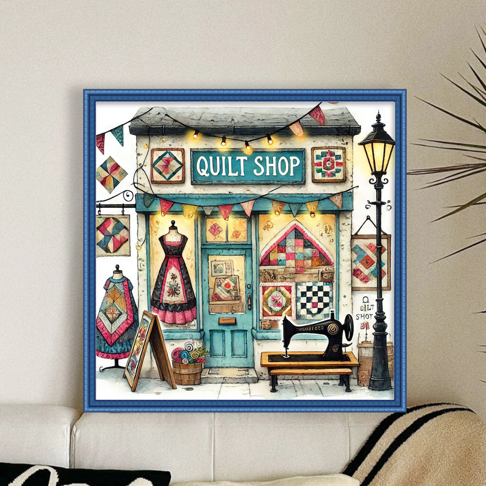Sewing Shop - Full 14CT Counted Cross Stitch 40x40CM - Yishu