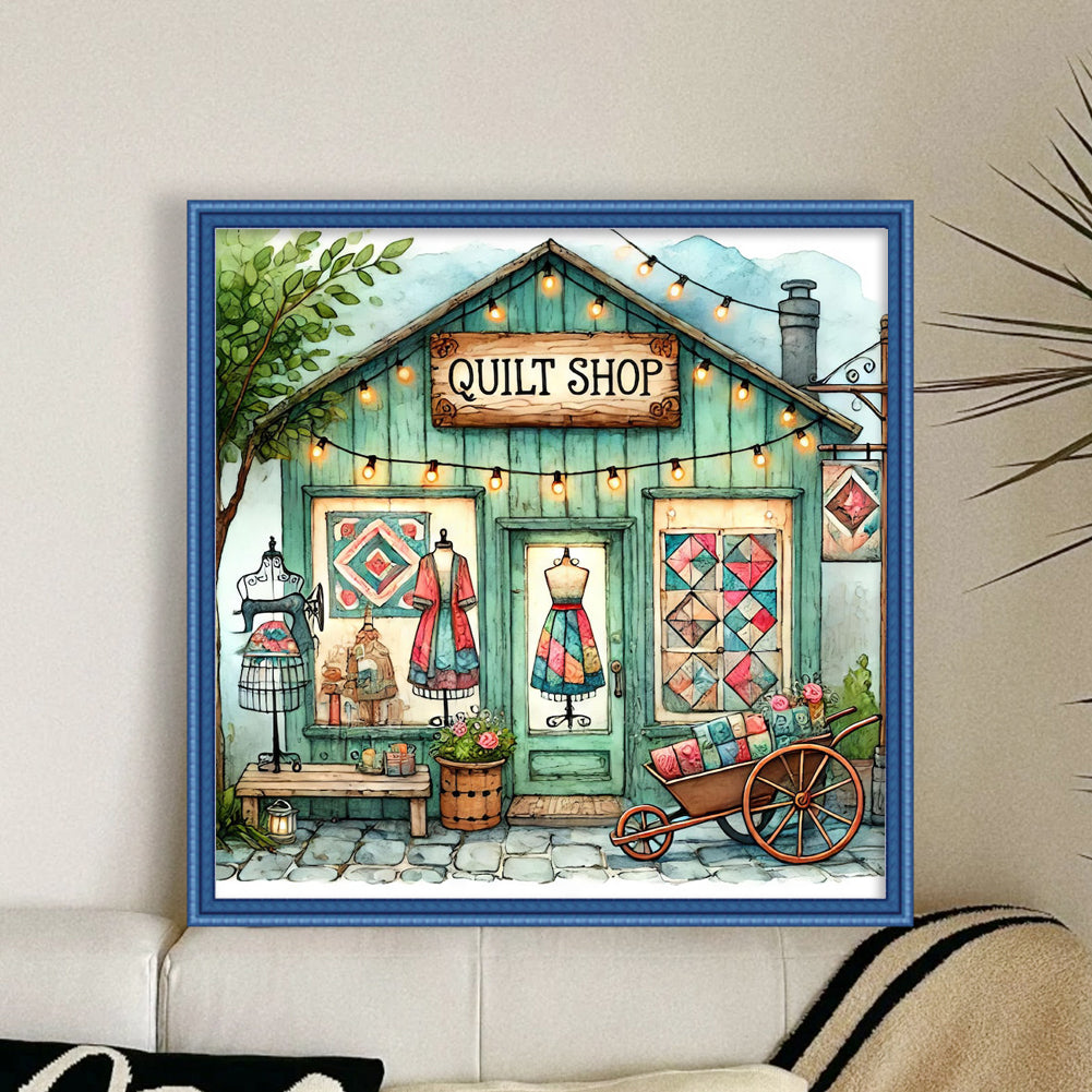 Sewing Shop - Full 14CT Counted Cross Stitch 40x40CM - Yishu