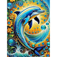 Load image into Gallery viewer, Dolphin 30*40CM(Canvas) Partial Special Shaped Drill Diamond Painting