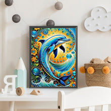 Load image into Gallery viewer, Dolphin 30*40CM(Canvas) Partial Special Shaped Drill Diamond Painting
