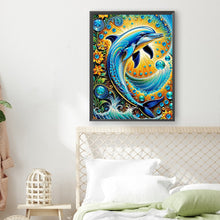Load image into Gallery viewer, Dolphin 30*40CM(Canvas) Partial Special Shaped Drill Diamond Painting