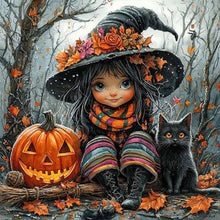 Load image into Gallery viewer, Pumpkin Girl 40*40CM(Canvas) Full Round Drill Diamond Painting