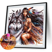 Load image into Gallery viewer, Girl And Wolf 40*40CM(Canvas) Full Round Drill Diamond Painting