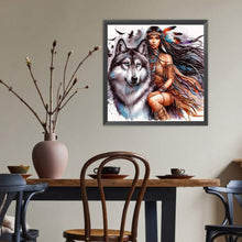 Load image into Gallery viewer, Girl And Wolf 40*40CM(Canvas) Full Round Drill Diamond Painting