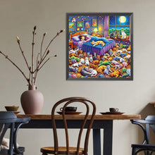 Load image into Gallery viewer, Girl And Cat 40*40CM(Canvas) Full Round Drill Diamond Painting