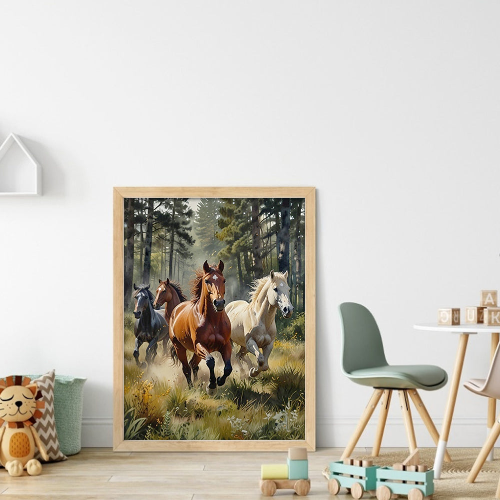 Running Horse - Full 11CT Counted Cross Stitch 40x55CM - Yishu