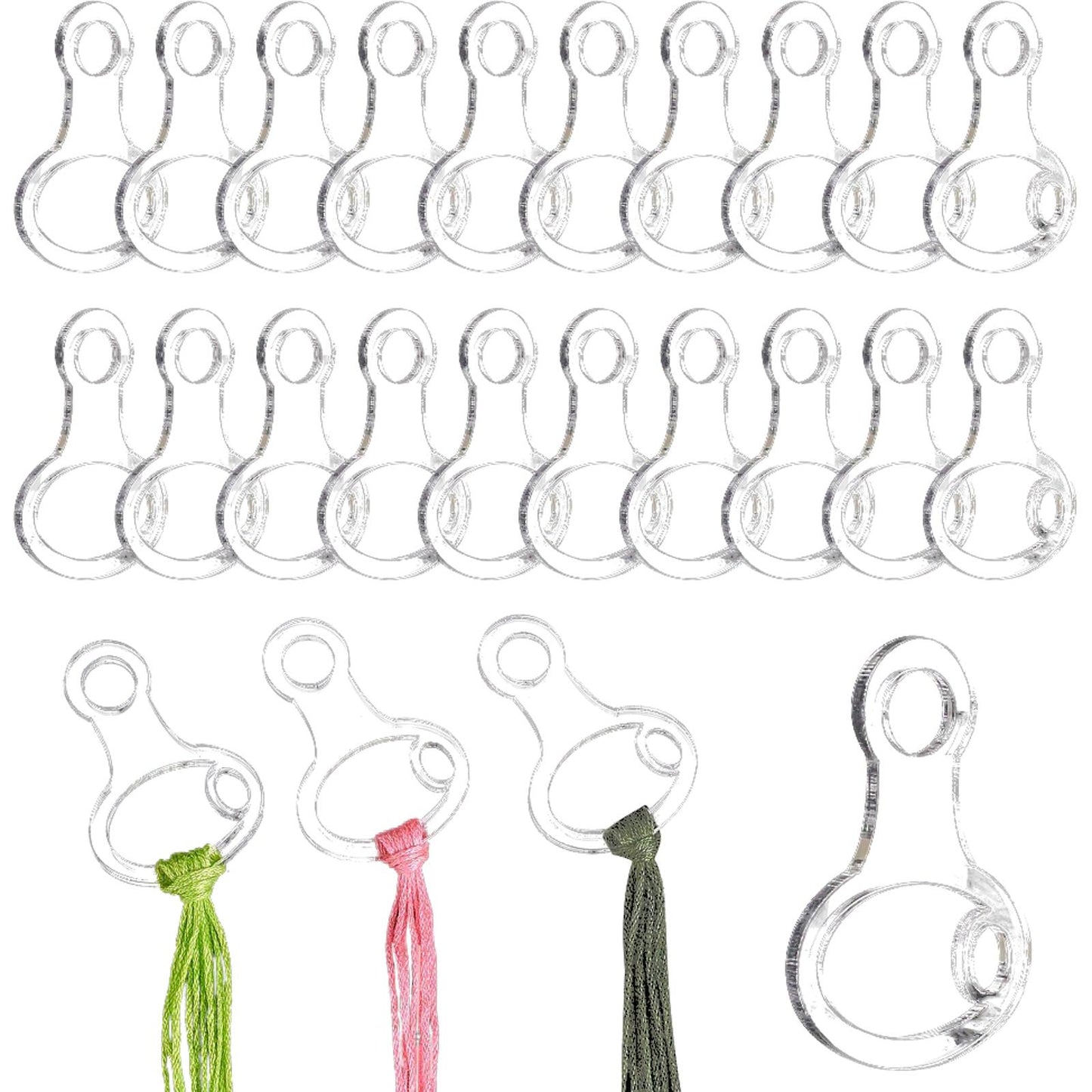 40PCS Acrylic Cross Stitch Floss Bobbins Threading Board | for Cross Cotton Embroidery Thread Storage (Style 1)