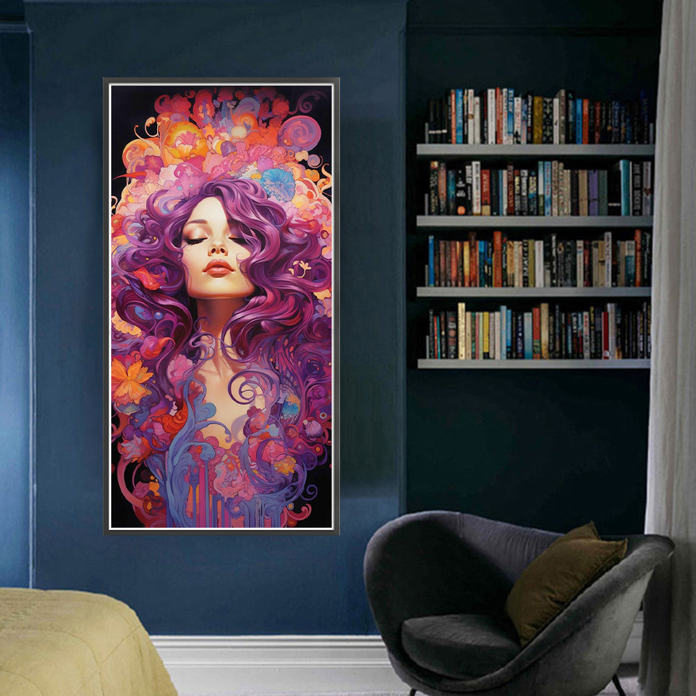Dreamy Girl - Full 11CT Stamped Cross Stitch 40x80CM - Yishu