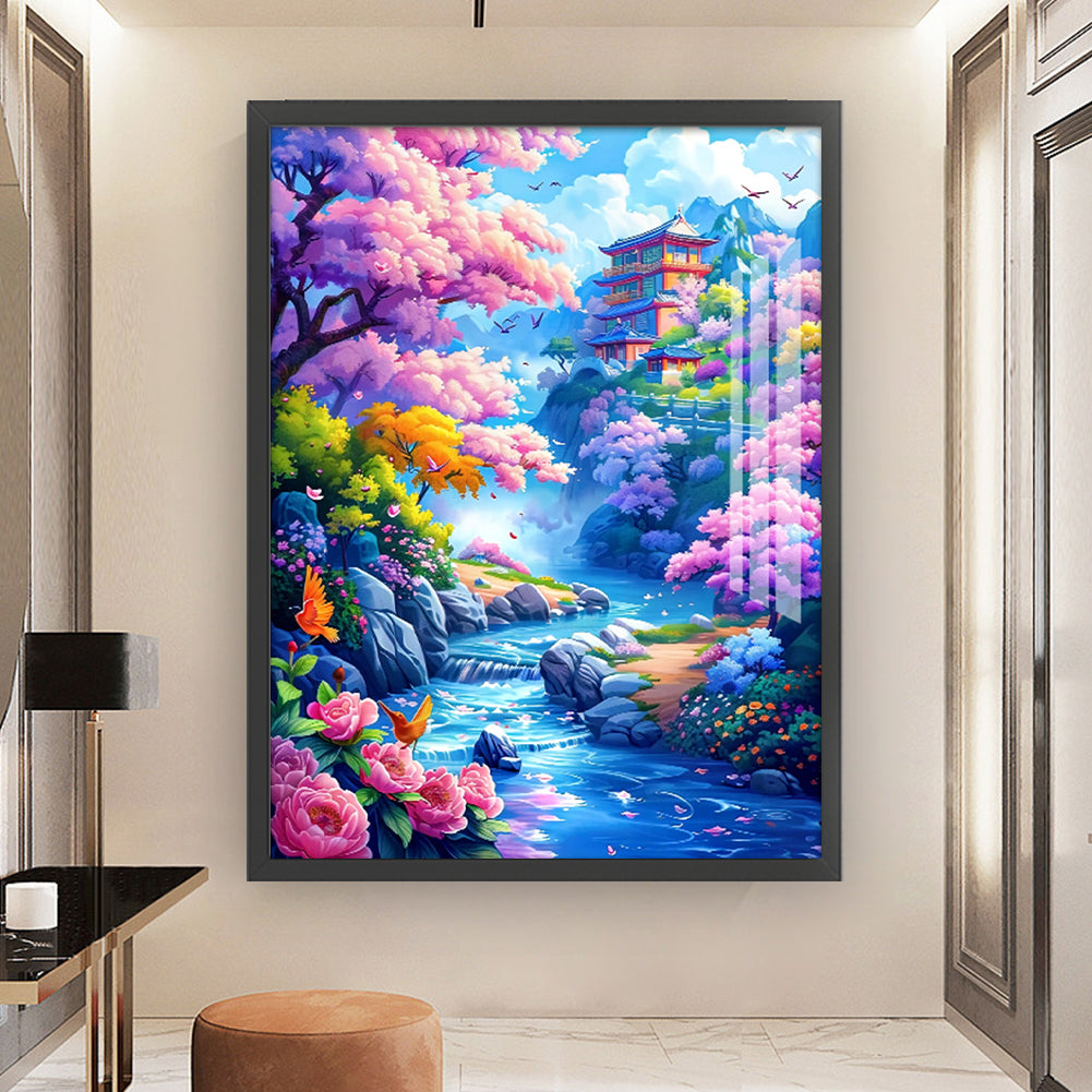 Dreamy Fairyland - Full 11CT Stamped Cross Stitch 55x70CM - QiangHongXiu(56Colors )