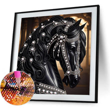 Load image into Gallery viewer, Gorgeous Black Horse 30*30CM(Canvas) Partial Special Shaped Drill Diamond Painting