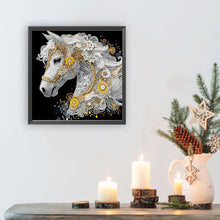 Load image into Gallery viewer, Gorgeous White Horse 30*30CM(Canvas) Partial Special Shaped Drill Diamond Painting
