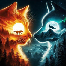 Load image into Gallery viewer, Wolf And Cat 40*40CM(Canvas) Full Round Drill Diamond Painting