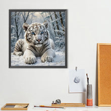 Load image into Gallery viewer, White Tiger 40*40CM(Canvas) Full Round Drill Diamond Painting